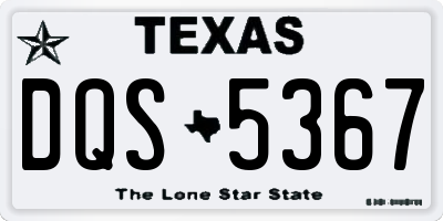 TX license plate DQS5367