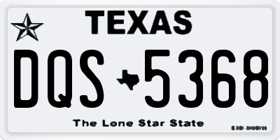 TX license plate DQS5368