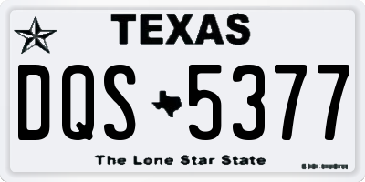 TX license plate DQS5377