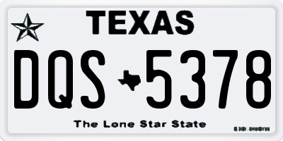 TX license plate DQS5378