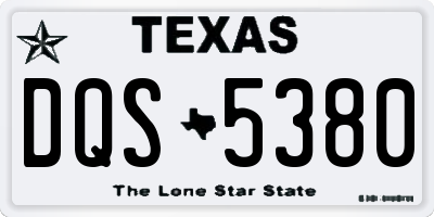 TX license plate DQS5380