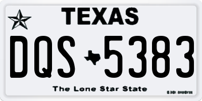 TX license plate DQS5383