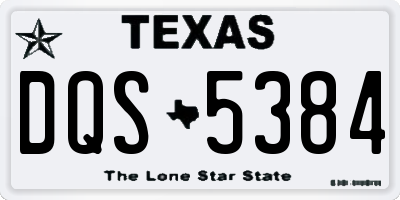 TX license plate DQS5384