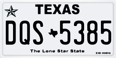 TX license plate DQS5385