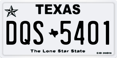 TX license plate DQS5401