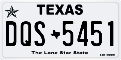 TX license plate DQS5451