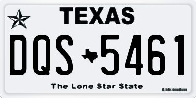 TX license plate DQS5461