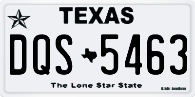 TX license plate DQS5463
