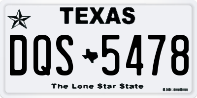 TX license plate DQS5478