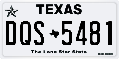TX license plate DQS5481
