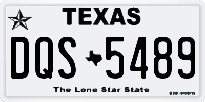 TX license plate DQS5489