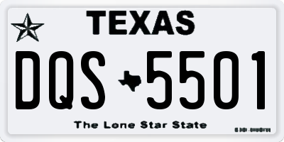 TX license plate DQS5501
