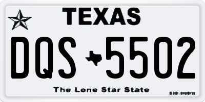 TX license plate DQS5502