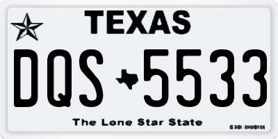 TX license plate DQS5533