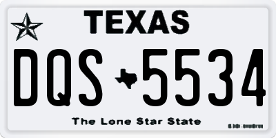 TX license plate DQS5534