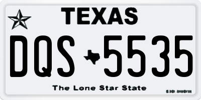 TX license plate DQS5535