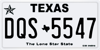 TX license plate DQS5547