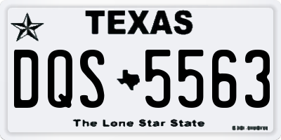 TX license plate DQS5563