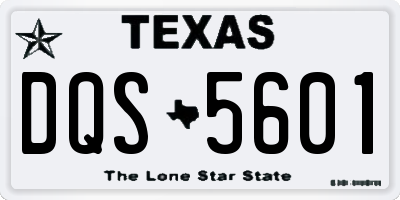 TX license plate DQS5601