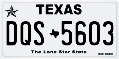 TX license plate DQS5603