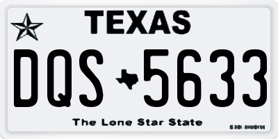 TX license plate DQS5633