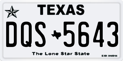 TX license plate DQS5643