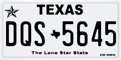TX license plate DQS5645