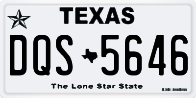 TX license plate DQS5646