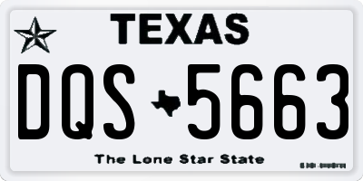 TX license plate DQS5663