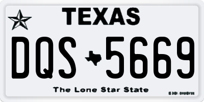 TX license plate DQS5669