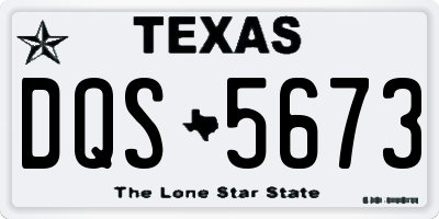 TX license plate DQS5673