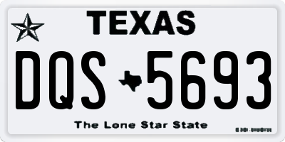 TX license plate DQS5693