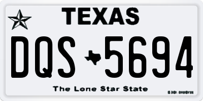 TX license plate DQS5694