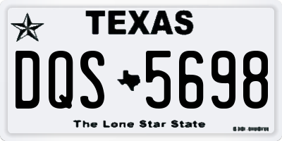 TX license plate DQS5698