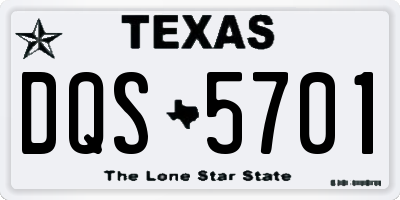 TX license plate DQS5701