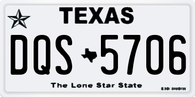 TX license plate DQS5706