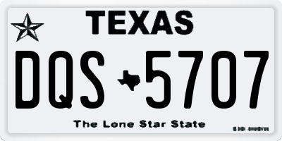 TX license plate DQS5707