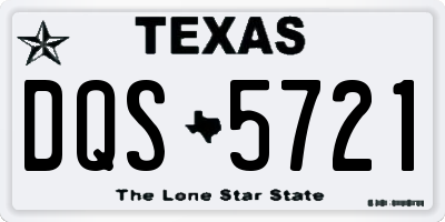 TX license plate DQS5721