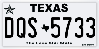 TX license plate DQS5733
