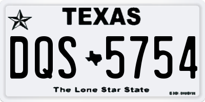 TX license plate DQS5754