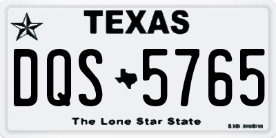 TX license plate DQS5765