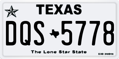 TX license plate DQS5778