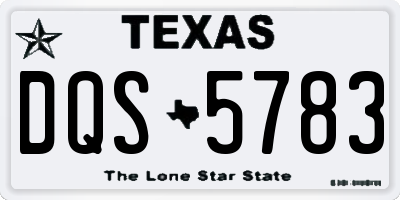 TX license plate DQS5783