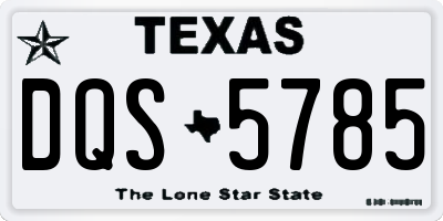 TX license plate DQS5785