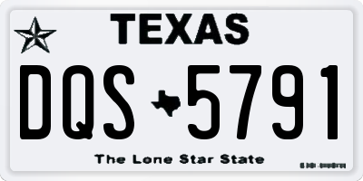 TX license plate DQS5791