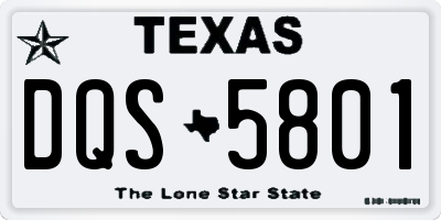 TX license plate DQS5801