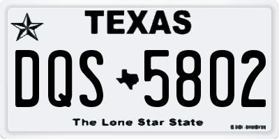 TX license plate DQS5802