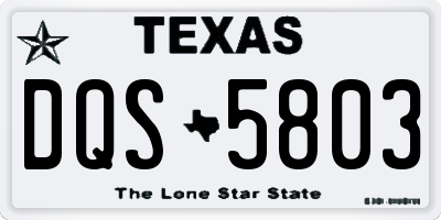 TX license plate DQS5803