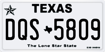 TX license plate DQS5809