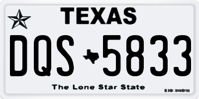 TX license plate DQS5833